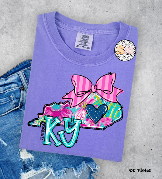 Purple Floral KY Doodle State