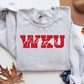 Red WKU White Cursive Hilltoppers