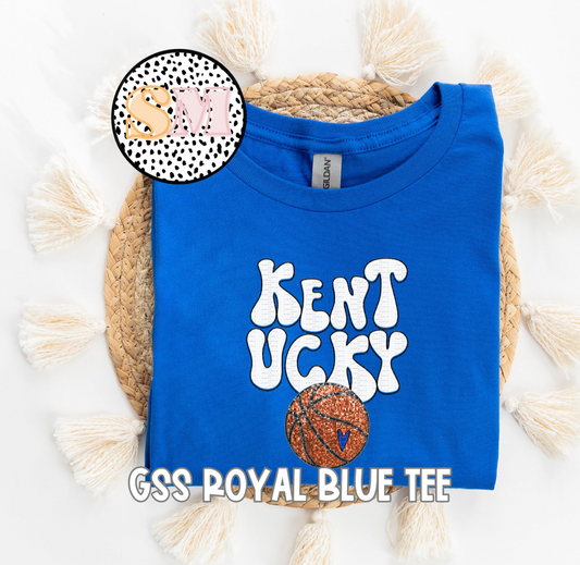 Kentucky Basketball Faux Glitter Wavy