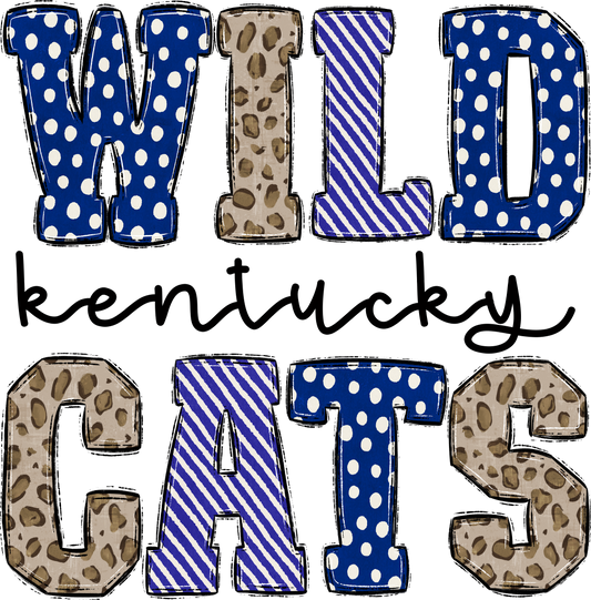 Wildcats Stacked Cursive