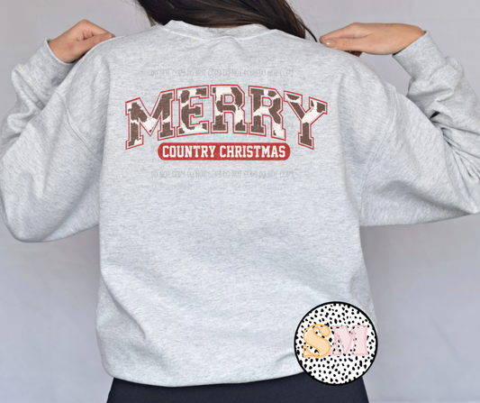 Merry Country Christmas - Cow Print