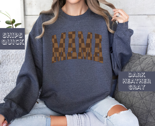 Mama Dark Checker Sweatshirt